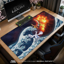 Ho-Oh vs Lugia Mouse Pad, Japanese Great Wave Art Desk Mat Accessories picture
