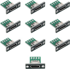 10 Pcs USB C Panel Mount Connector DIY Type C Female Socket Connector Panel Moun picture