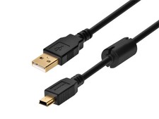 Monoprice USB-A to Mini-B 2.0 Cable - 5-Pin, 28/24AWG, Gold Plated, Black, 15ft picture