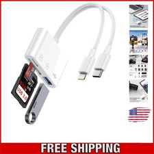 Compact 3-in-1 USB-C & Lightning Card Reader - Fast Transfer for Photos & Videos picture
