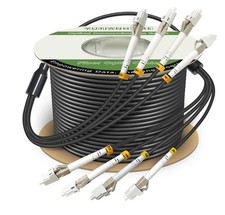 100m 330ft OM3 Multimode 4 Core LC-LC Armored Outdoor Direct Burial Fiber Cable picture