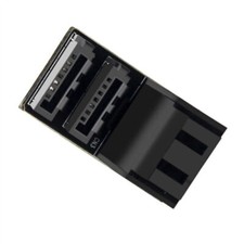 Dual SATA 7Pin Female to 7Pin Male Vertical 90 Degree Angled Adapter Low Profile picture