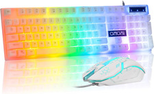 Teclado y ratón LED, teclado retroiluminado arcoíris de 104 teclas picture