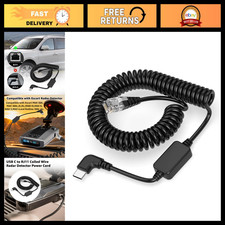 Coiled USB C to RJ11 Cable for Radar Detector Power Supply - 12V Charger Cord picture
