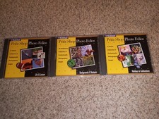 Broderbund PRINT SHOP PHOTO FOLIOS Lot of 3 HOLIDAYS,  Life, Backgrounds picture