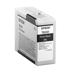 OEM 80 ml Epson P800 UltraChrome HD Original Photo Black Ink Cartridge, T8501 P picture
