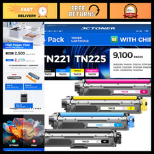 4-Pack Toner Cartridge Replacement for Brother TN221 TN225 - Black, Cyan, Yellow picture