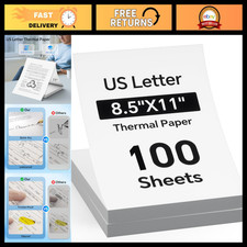 100 Sheets Thermal Printer Paper 8.5x11 US Letter - Compatible with Portable Pri picture