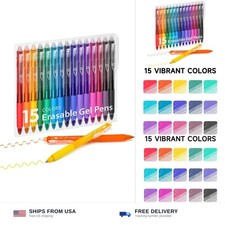 Erasable Gel Pens, 15 Colors Retractable 0.5mm Fine Point Erasable Pens picture