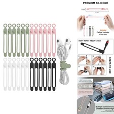 Nearockle 24Pcs Silicone Cable Ties Multi picture