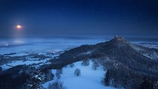 Landscape nature winter castle snow forest moon starry Custom Gaming Mat Desk picture