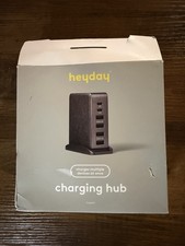 Heyday 6 Port Charging Hub - 4 USB-A 12W Ports - 2 USB-C 20W Ports - Black picture