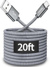 15 ft or 20Ft Extra Long USB Type C Cable A 2.0 To Nylon Braided Charger Cord picture
