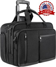 Maletin Con Ruedas Para Laptop 17.3 Pulgadas Viaje Negocios Hombre Mujer Negro picture