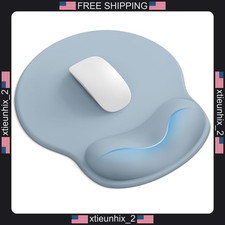 Ergonomic Large Mouse Pad with Wrist Rest, Non-Slip Rubber Base, Light Blue picture