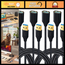 USB 3.0 Extension Cable 4-Pack, 6ft Braided Male to Female Cord, 5Gbps Data Tran picture