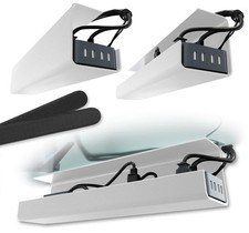 Scanfield Under Desk Cable Management Tray, No-Screw, 17-Inch, 2-Pack White picture