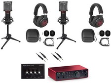 2-Person Podcast Podcasting Recording Kit w/Scarlett 2i2 4 Gen Interface+Stands picture