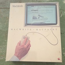 Apple Vintage Macintosh MacWrite & MacPaint Boxed Software. UNTESTED. sealed  picture
