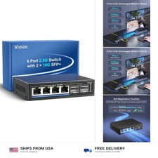 6 Port 2.5G Unmanaged Network Switch, 4X 2.5Gbase-T Ports, 2X 10G SFP+ picture