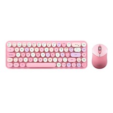PERIDUO802PK ES Set Teclado Inalambrico Bluetooth Teclas Redondas Rosado picture