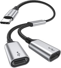 Compact USB C to Dual Female Adapter for Laptops and Peripherals - Data Only picture
