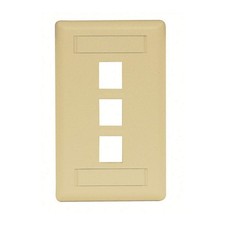 HUBBELL PREMISE WIRING IFP13EI Wall Plate,3 Port 6MH81 picture