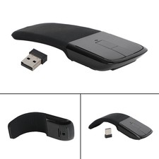 2.4GHz Foldable Arc Touch Wireless Mouse Optical Mice With USB Receiver Black * picture