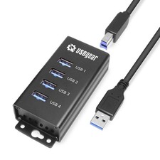 USBGear 4 Port USB Hub 3.2 Gen 1 – Mountable SuperSpeed Data Hub with USB Por... picture