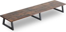 42 inch Large [Dual] [Monitor] [Riser] Rustic Brown Extra Long TV Stand Wood picture