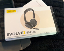 Jabra Evolve2 65 Flex Black Bluetooth Wireless Headset w/ Boom Mic Headband picture