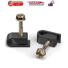 Single Cable Clips with Screws - 1/4 Inch Coaxial Cable Clamps Outdoor - Exte... picture