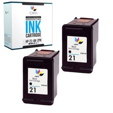 2 PK Black Replacement HP 21 Ink Cartridges Fits Deskjet Officejet PSC Printers picture