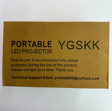 YGSKK Portable LED Projector 1080p 16:9 Short Throw Speakers HDMI USB White picture