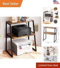 Sturdy 3 Tier Printer Stand with Round Edges - Elegant Home Office Solution picture