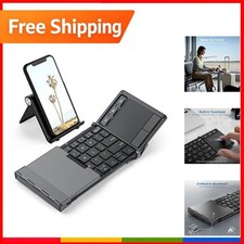 Foldable Bluetooth Keyboard w/ Touchpad Gray IC-BK08 iClever with for Phone picture