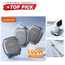 Toocki 100W USB C Retractable Cable 480Mbps Fast Charging Type C Data Cord picture