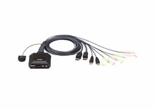 ATEN 2 PORT USB 2.0 DISPLAYPORT CABLE KVM SWITCH WITH AUDIO picture