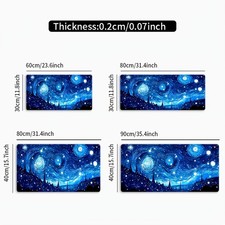 1pc Starry Night Large Extended Mouse Pad, Durable Rubber Base, Non-Slip Surfa picture
