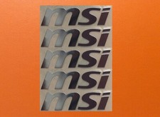 5 pcs Sticker for MSI Skylake Silver Chrome Color Logo Decal Badge 60mm x 9mm  picture