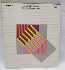 Vintage 1982 Apple II Computer 2 Extended 80 Column Text Card Supplement Manual picture