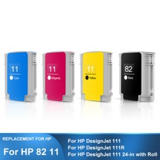 2*(4PC/SET) HP 11 82 Replacement Ink Cartridge For HP Designjet 111 111R Printer picture