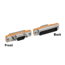 [x10] DB9 Male to DB25 Male AT Modem Mini Adapter Low Profile Shielded RS-232 picture