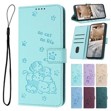 Flip Leather Cat Stand Card Wallet Cover Case For A12 A32 A42 A52 A6 A8 A53 A54 picture