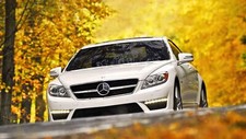 Cars white mercedes Desk Mat Stitched picture