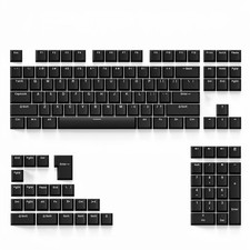 131 Keys PBT Keycaps Set Double Shot Backlit OEM Custom Black Fits 61/68/75 picture