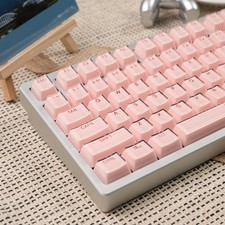 Pink Crystal Jelly Translucent Keycaps 123 Keys OEM Profile 100/75/65/60% Fit picture
