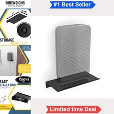 Floating Wall Shelf for WiFi Router Modem Speaker Cable Box Vented Metal Grey picture