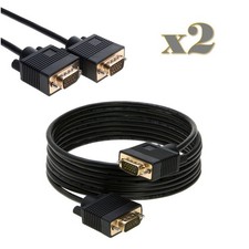 2-Pack 25FT SVGA VGA Cable Male to Male HD15 Monitor PC LCD Projector Video Cord picture