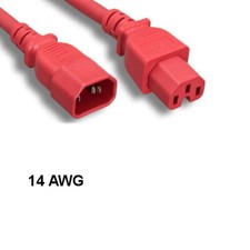 10PCS Red 10' Power Cable IEC60320 C14 to C15 14AWG 15A/250V SJT PDU UPS System picture